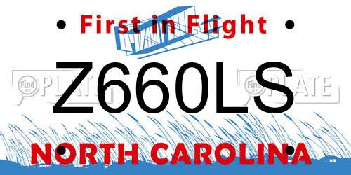 Z660LS North Carolina License Plate