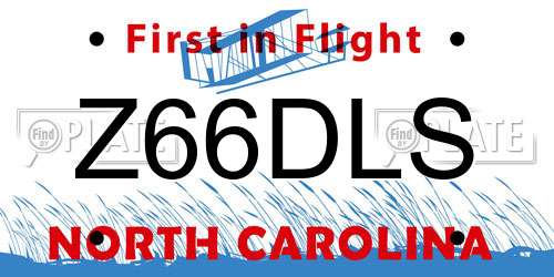 Z66DLS North Carolina License Plate