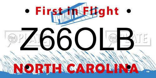 Z66OLB North Carolina License Plate