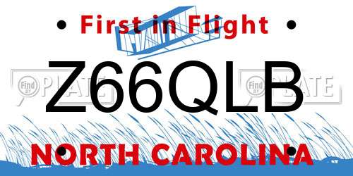 Z66QLB North Carolina License Plate
