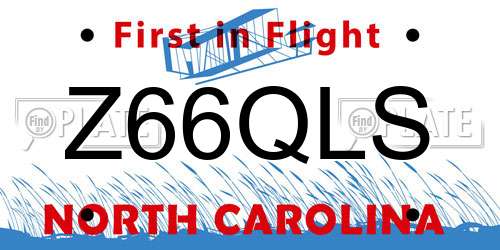 Z66QLS North Carolina License Plate