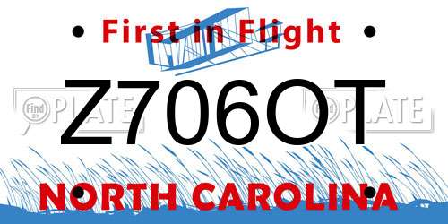 Z706OT North Carolina License Plate