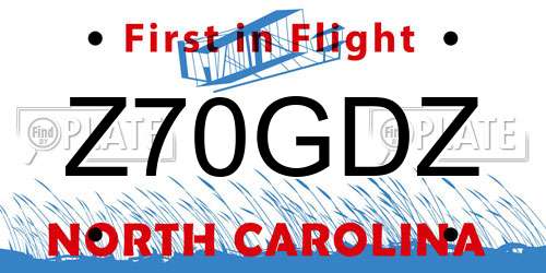 Z70GDZ North Carolina License Plate