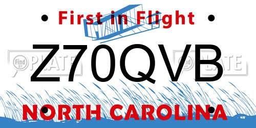 Z70QVB North Carolina License Plate