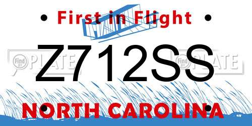 Z712SS North Carolina License Plate