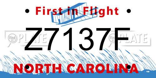 Z7137F North Carolina License Plate