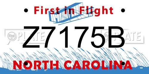 Z7175B North Carolina License Plate