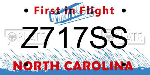 Z717SS North Carolina License Plate