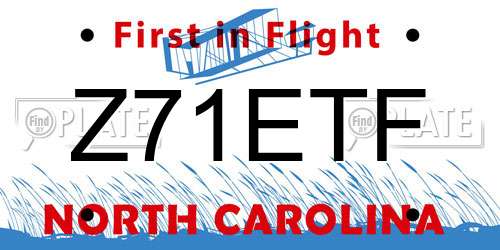 Z71ETF North Carolina License Plate