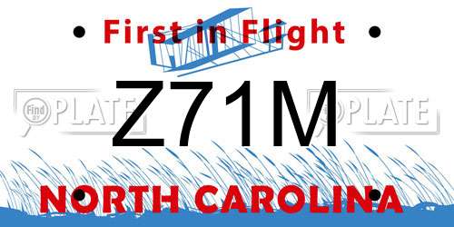 Z71M North Carolina License Plate