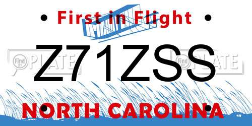 Z71ZSS North Carolina License Plate