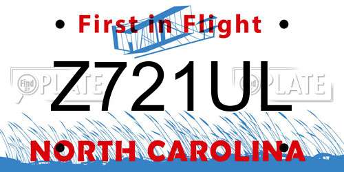 Z721UL North Carolina License Plate