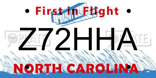 Z72HHA North Carolina License Plate
