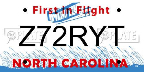 Z72RYT North Carolina License Plate