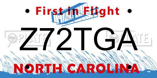 Z72TGA North Carolina License Plate