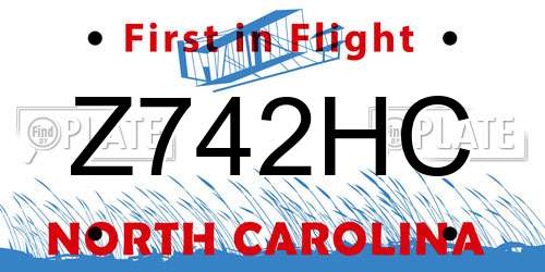 Z742HC North Carolina License Plate