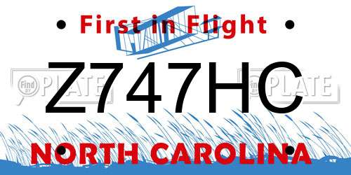 Z747HC North Carolina License Plate