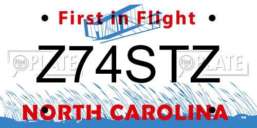 Z74STZ North Carolina License Plate