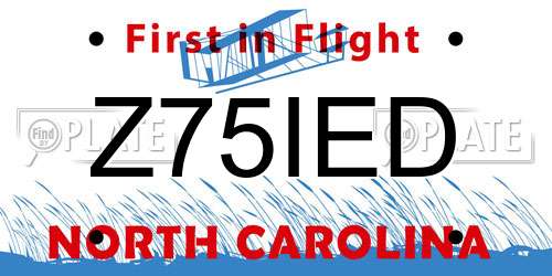 Z75IED North Carolina License Plate