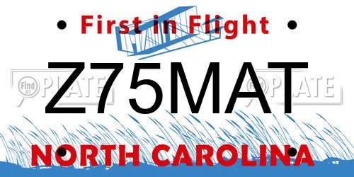 Z75MAT North Carolina License Plate