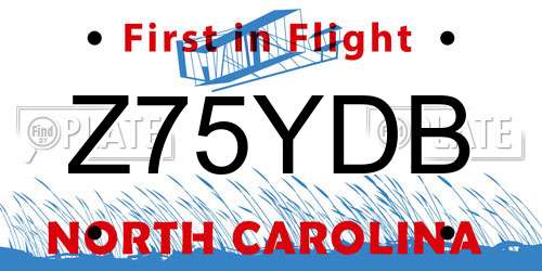 Z75YDB North Carolina License Plate