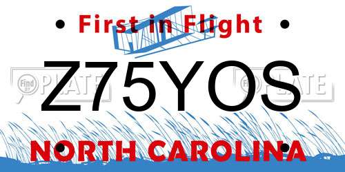 Z75YOS North Carolina License Plate