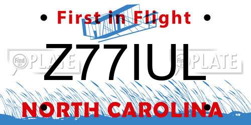 Z77IUL North Carolina License Plate
