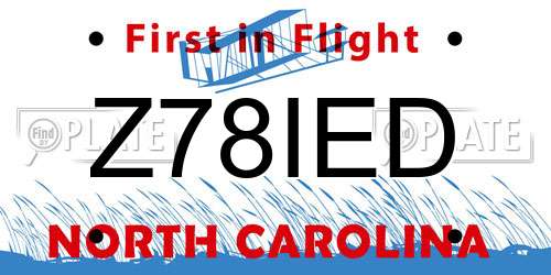 Z78IED North Carolina License Plate