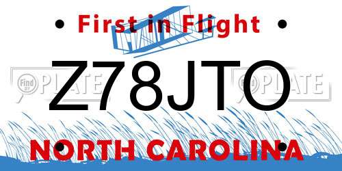 Z78JTO North Carolina License Plate
