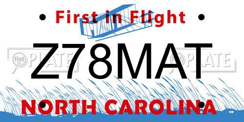 Z78MAT North Carolina License Plate