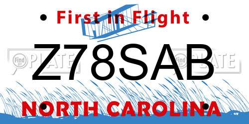 Z78SAB North Carolina License Plate