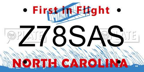Z78SAS North Carolina License Plate