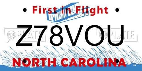 Z78VOU North Carolina License Plate