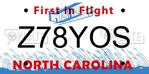 Z78YOS North Carolina License Plate
