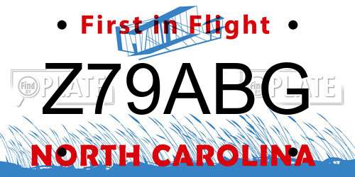 Z79ABG North Carolina License Plate