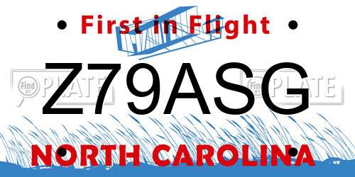 Z79ASG North Carolina License Plate