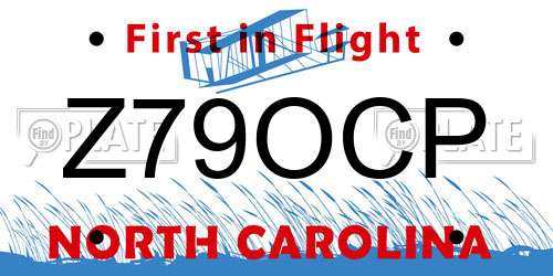 Z79OCP North Carolina License Plate