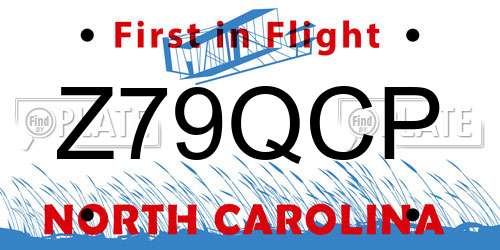 Z79QCP North Carolina License Plate
