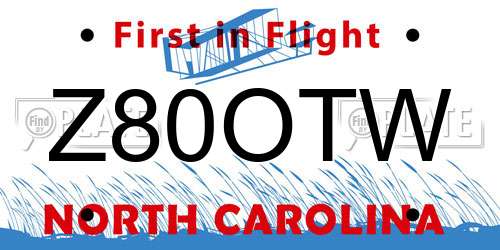 Z80OTW North Carolina License Plate