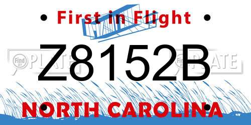 Z8152B North Carolina License Plate