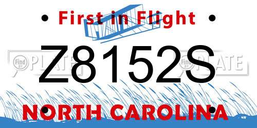 Z8152S North Carolina License Plate