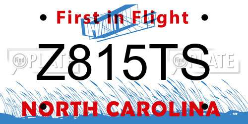 Z815TS North Carolina License Plate