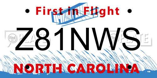 Z81NWS North Carolina License Plate