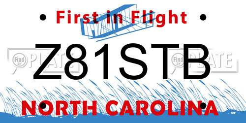Z81STB North Carolina License Plate