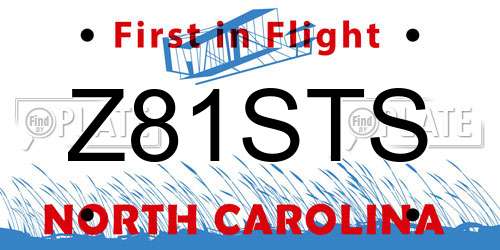 Z81STS North Carolina License Plate