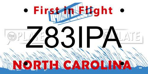 Z83IPA North Carolina License Plate