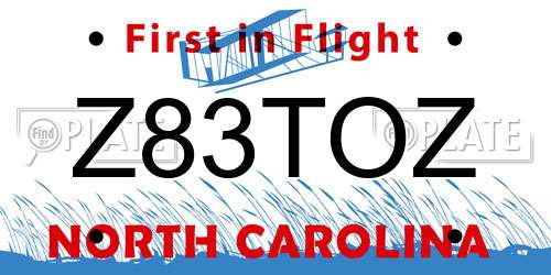 Z83TOZ North Carolina License Plate