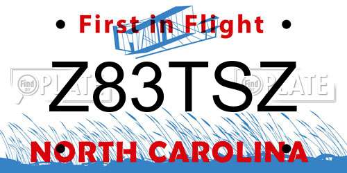 Z83TSZ North Carolina License Plate