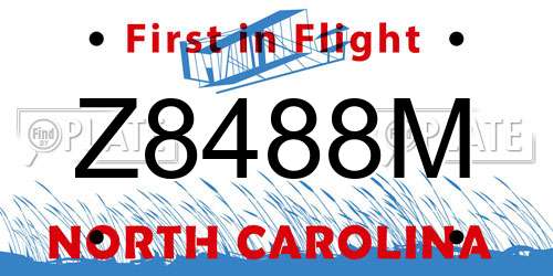 Z8488M North Carolina License Plate
