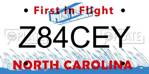 Z84CEY North Carolina License Plate